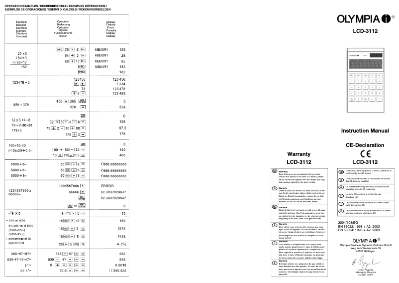 Imagen de la primera página del manual del dispositivo LCD 3112