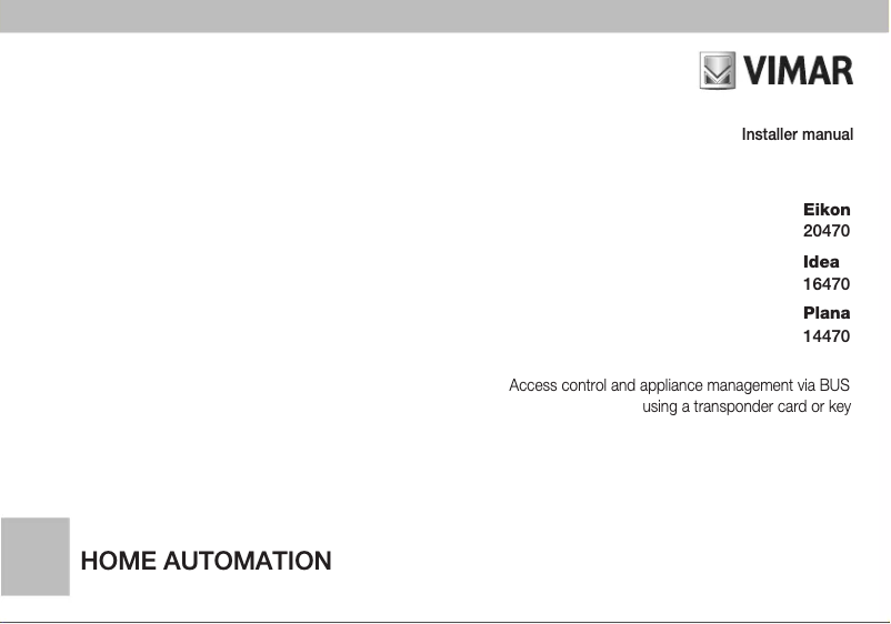 Página 1 del manual Manual de usuario Vimar 20470.B
