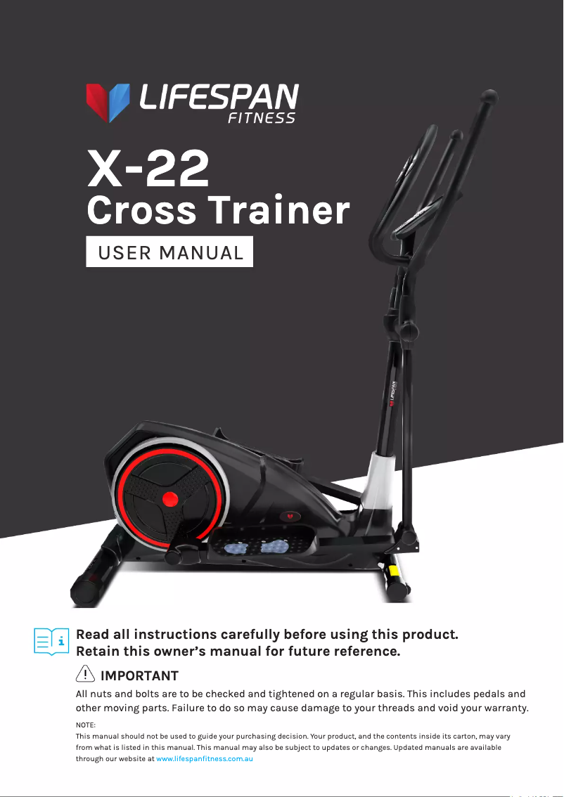 Página nº 1 - Manual de usuario LifeSpan X-22