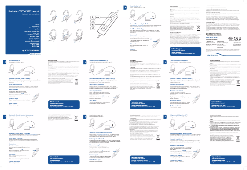 Imagen de la primera página del manual del dispositivo Blackwire C520