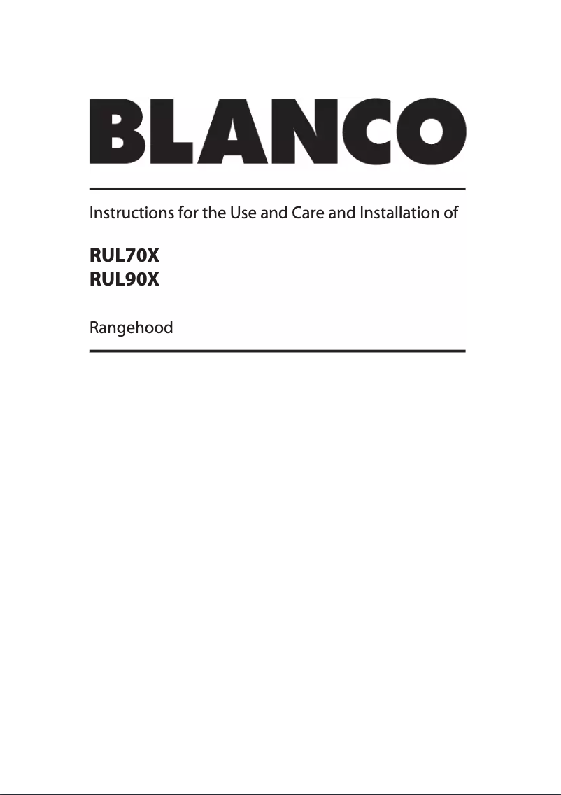 Página nº 1 - Manual de usuario BLANCO RUL70X