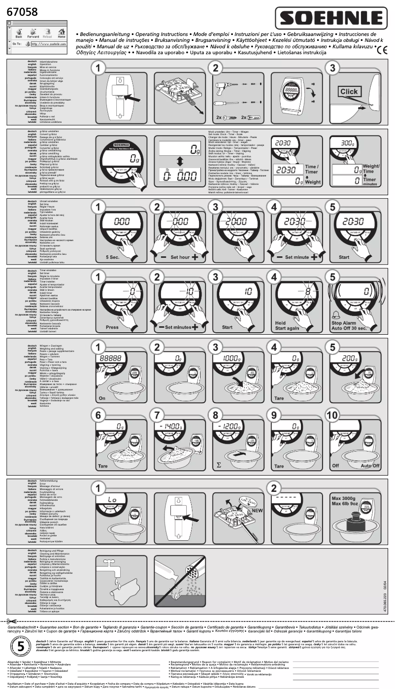Página 1 del manual Manual de usuario Soehnle Monte 67058