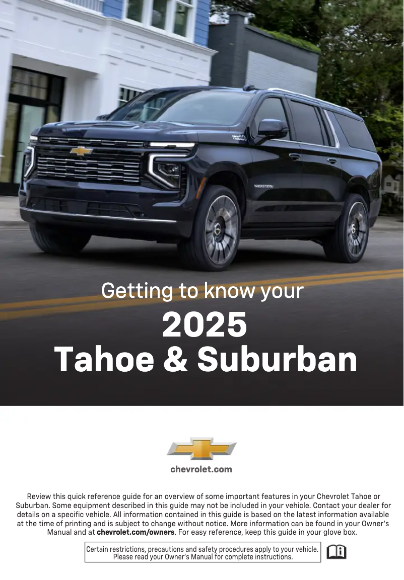 Página 1 del manual Guía de inicio rápido Chevrolet Suburban (2025)