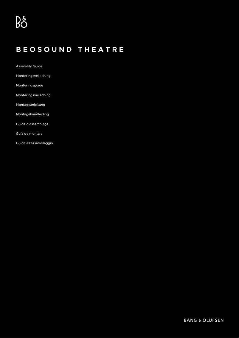 Imagen de la primera página del manual del dispositivo BeoSound Theatre