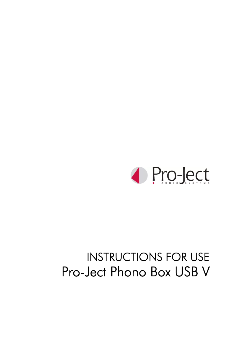 Imagen de la primera página del manual del dispositivo Phono Box USB V