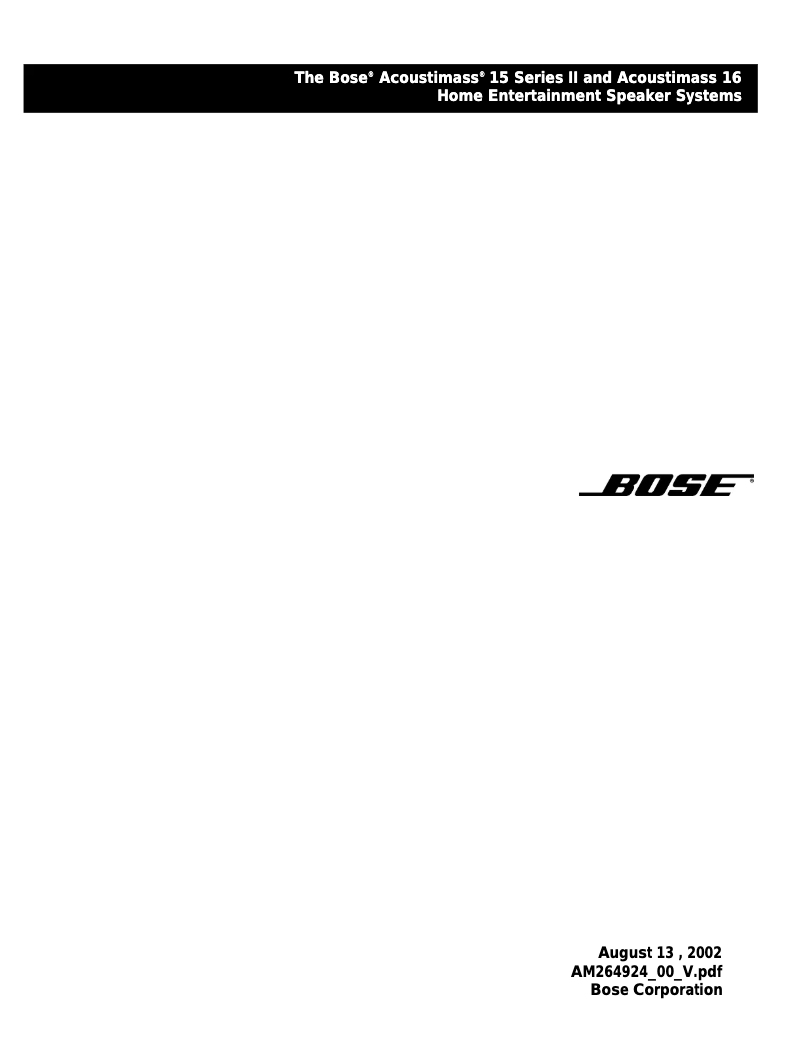 Imagen de la primera página del manual del dispositivo Acoustimass 16