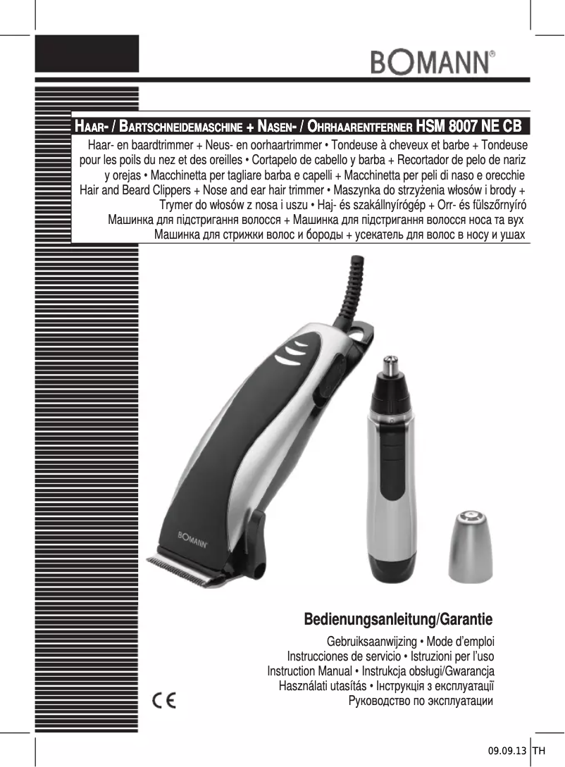 Página 1 del manual Manual de usuario Bomann HSM 8007 NE CB