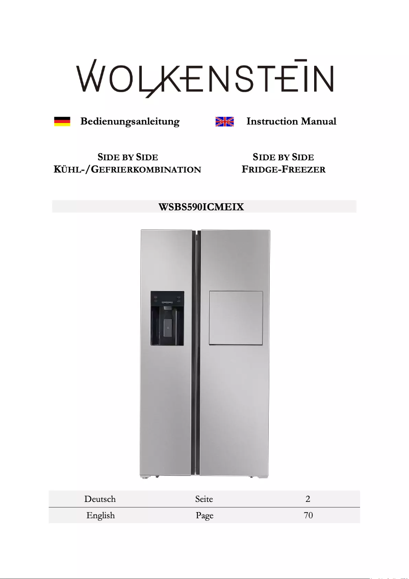 Página 1 del manual Manual de usuario Wolkenstein WSBS590ICMEIX