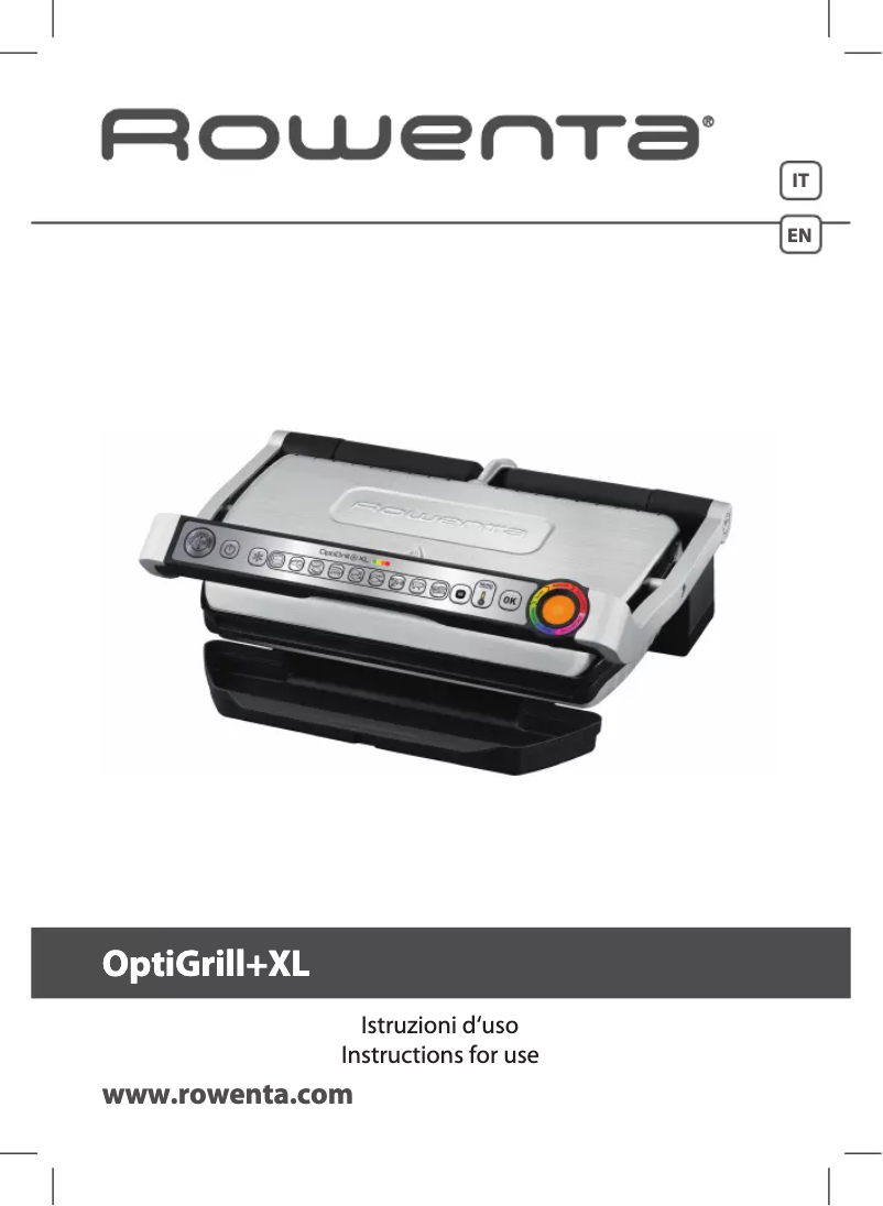 Imagen de la primera página del manual del dispositivo OptiGrill XL GR722D21