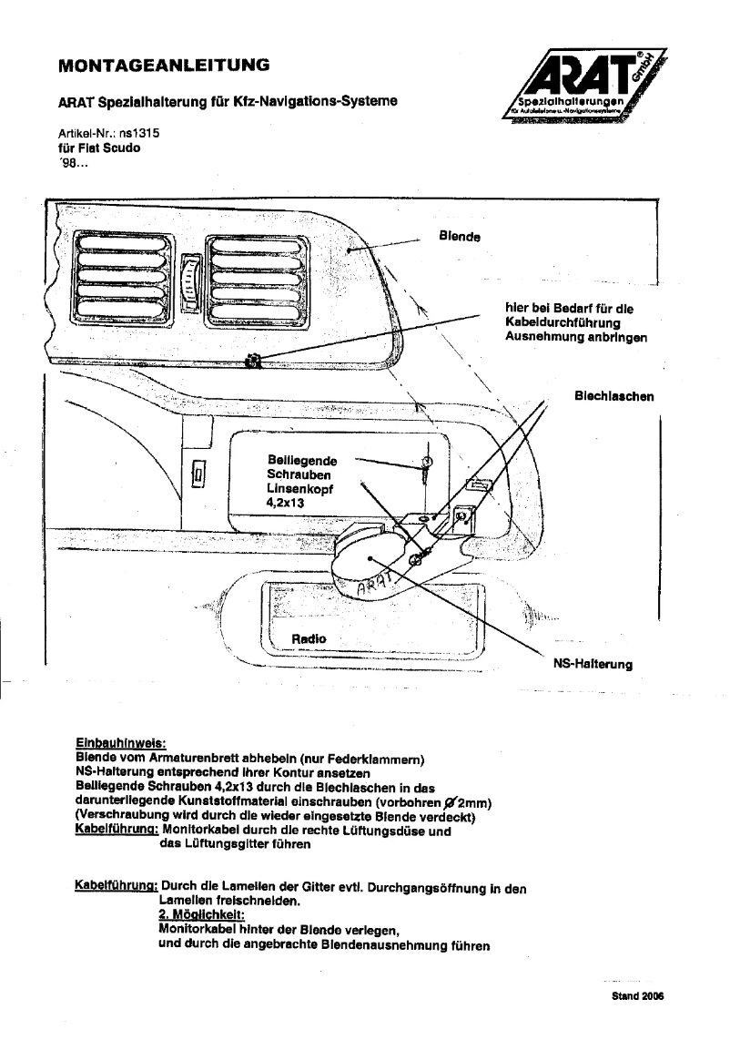 Imagen de la primera página del manual del dispositivo NS1315