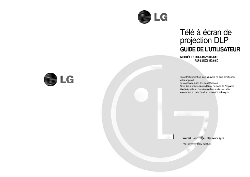 Imagen de la primera página del manual del dispositivo RU-52SZ51D