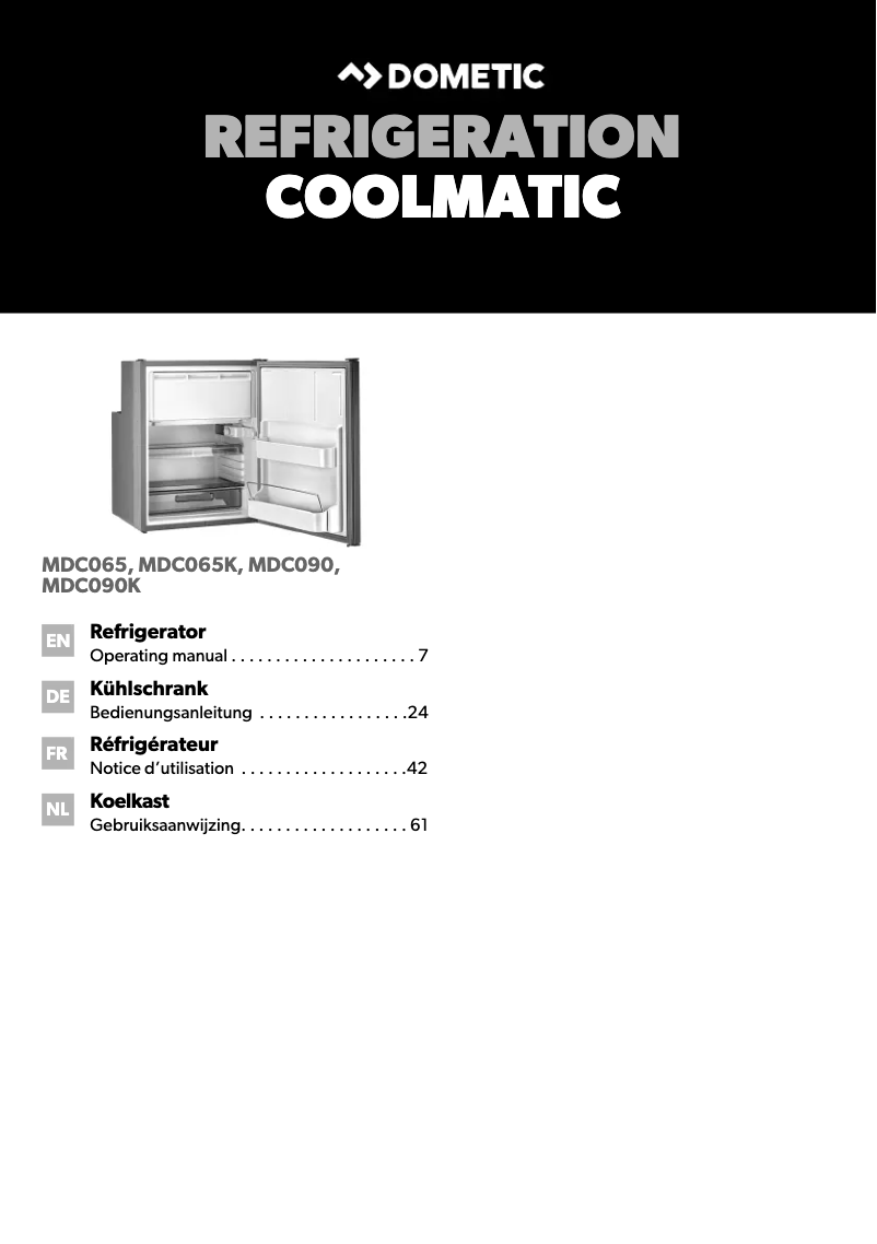 Página nº 1 - Manual de usuario Dometic CoolMatic MDC 90