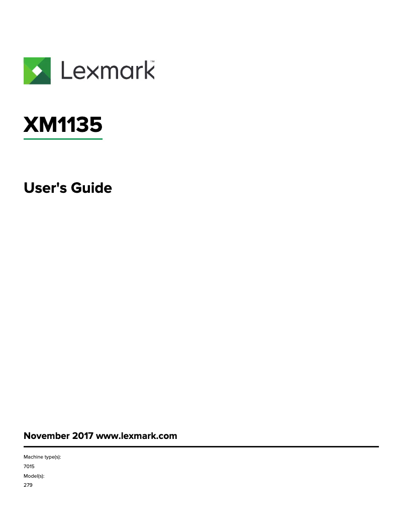 Imagen de la primera página del manual del dispositivo XM1135