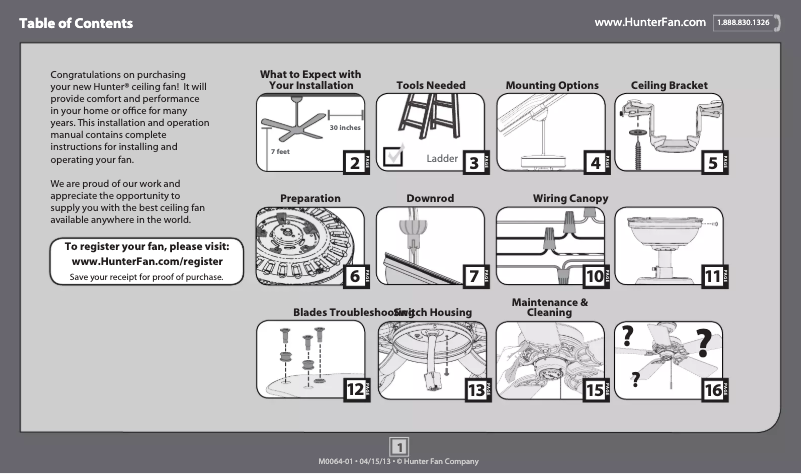 Página 1 del manual Manual de usuario Hunter Bayview 54097