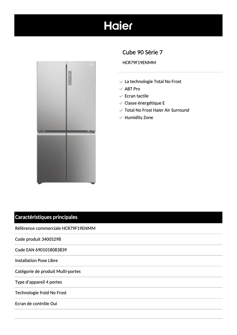 Imagen de la primera página del manual del dispositivo HCR79F19ENMM