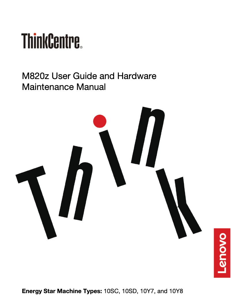 Imagen de la primera página del manual del dispositivo ThinkCentre M820z AiO