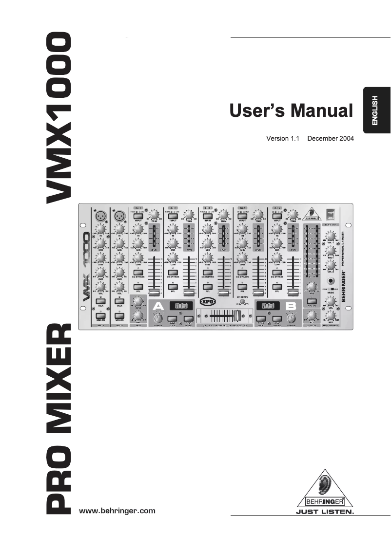 Imagen de la primera página del manual del dispositivo VMX1000