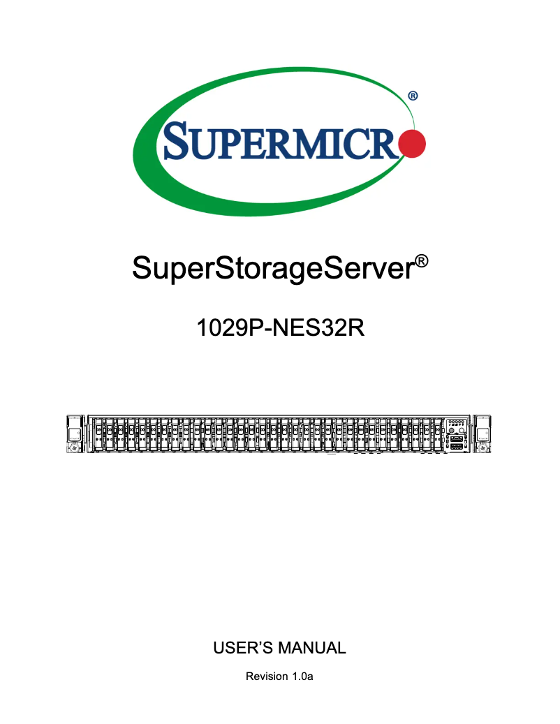 Imagen de la primera página del manual del dispositivo SuperStorage 1029P-NES32R