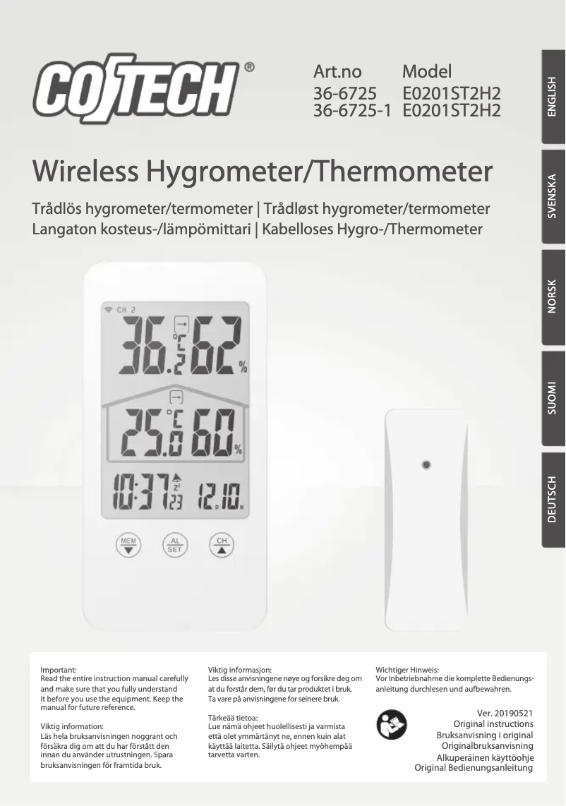 Página 1 del manual Manual de usuario Cotech E0201ST2H2