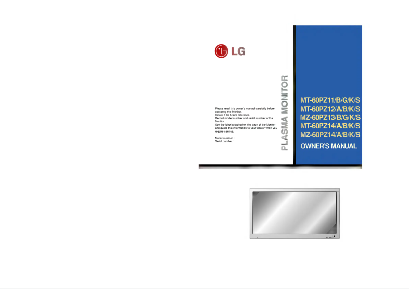 Imagen de la primera página del manual del dispositivo MZ-60PZ14V