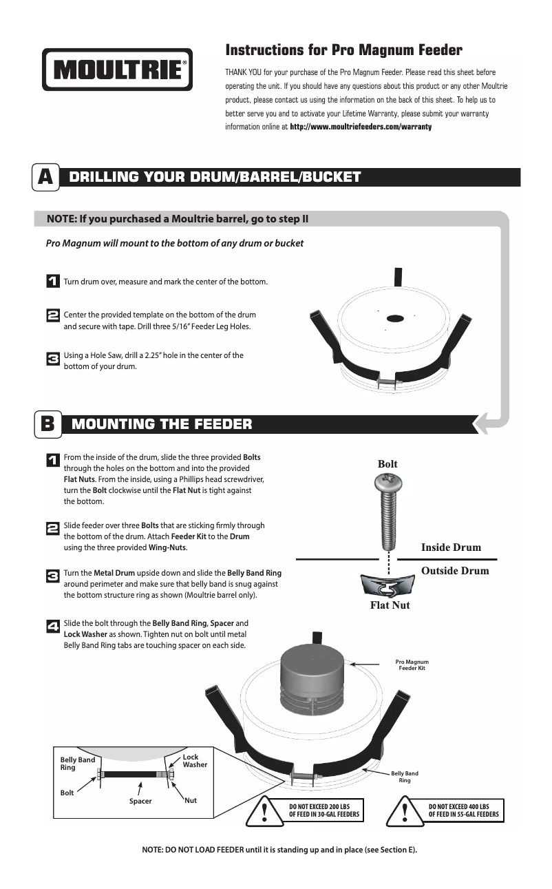 Imagen de la primera página del manual del dispositivo Pro Magnum Feeder