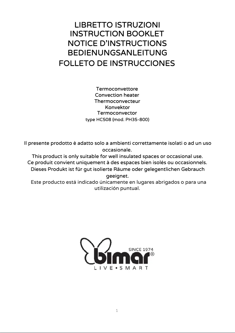 Página 1 del manual Manual de usuario Bimar HC508