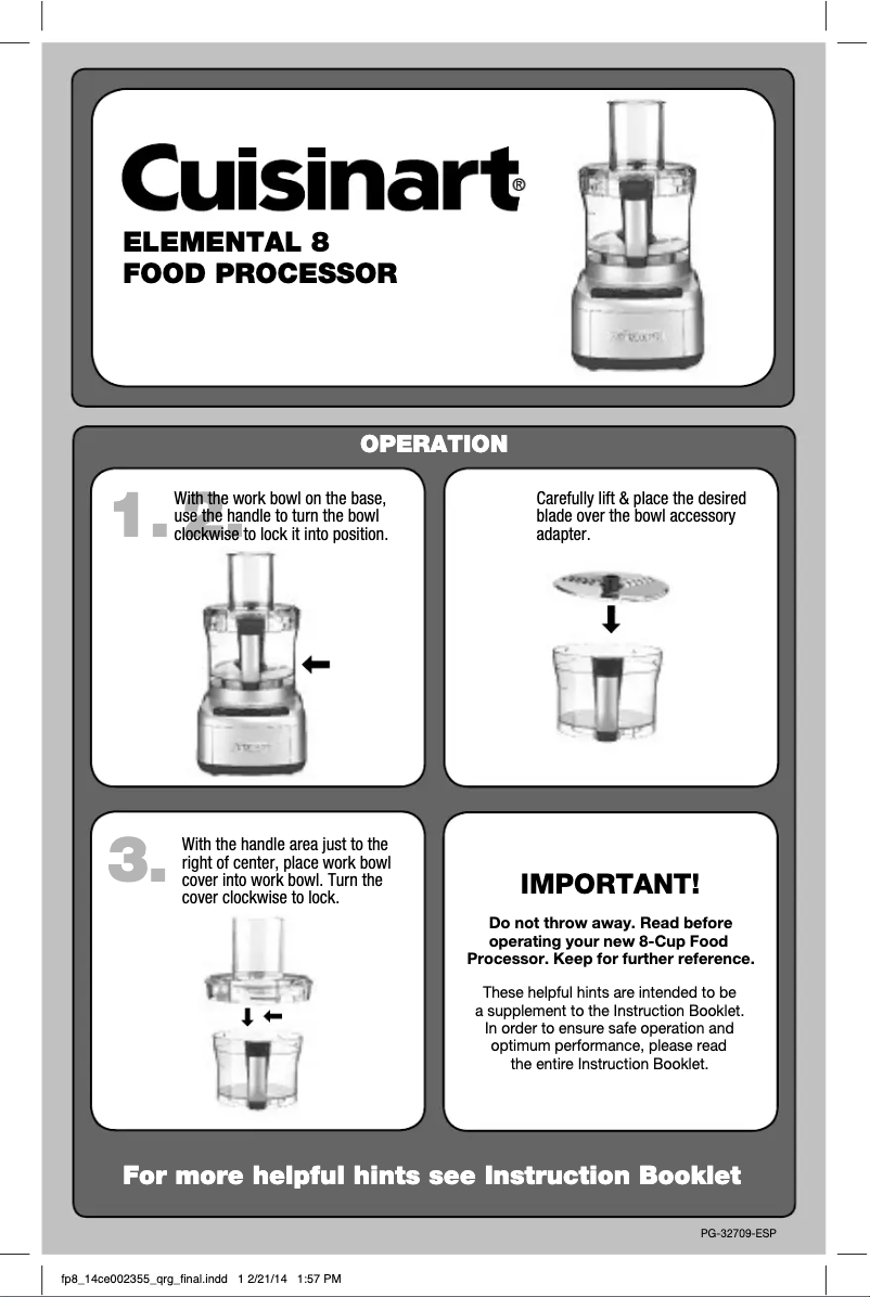 Imagen de la primera página del manual del dispositivo Elemental FP-8SV