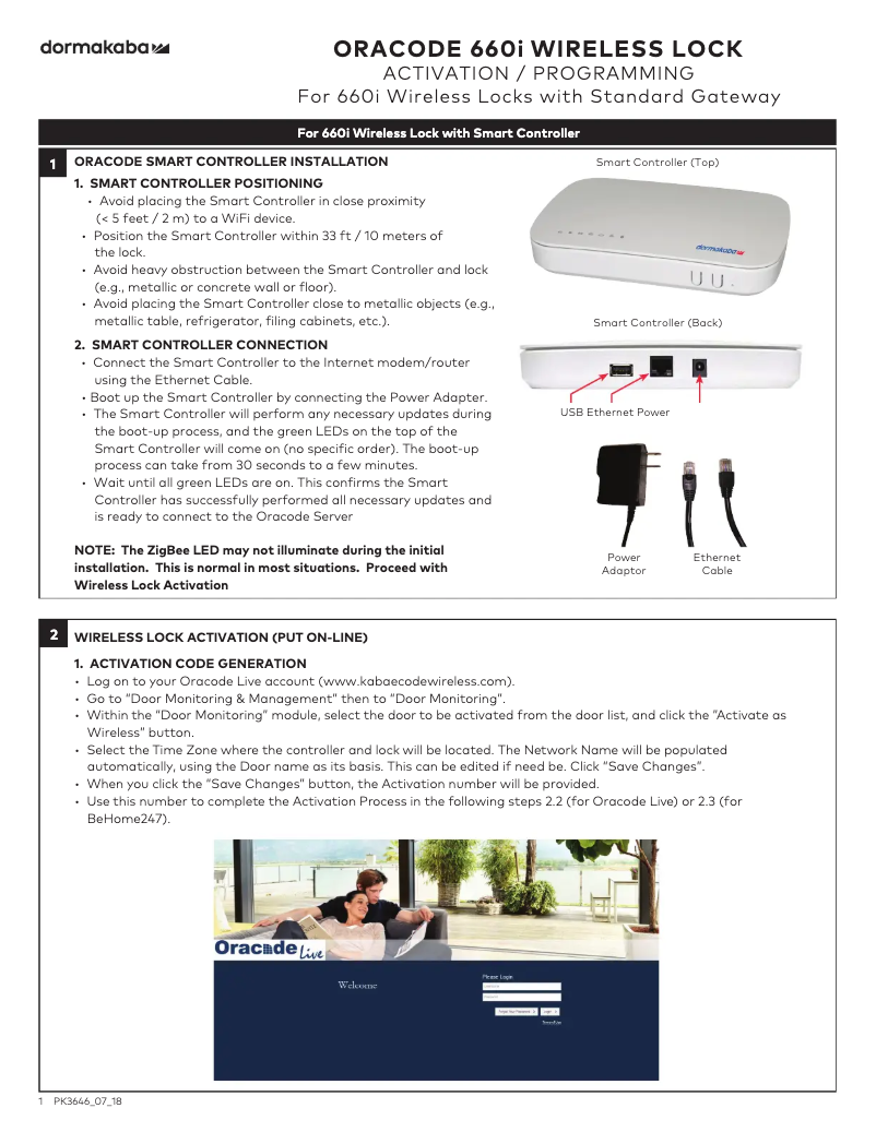 Página 1 del manual Manual de usuario Dormakaba Oracode 660i