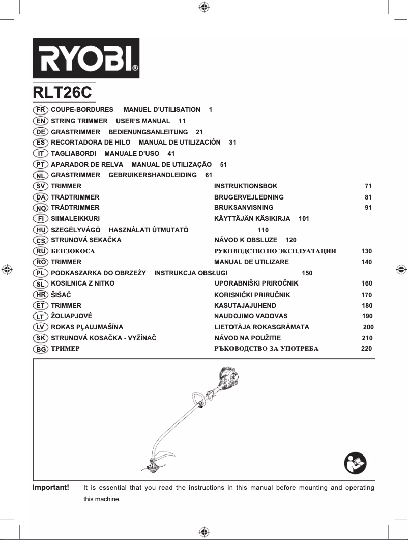 Imagen de la primera página del manual del dispositivo RLT26C