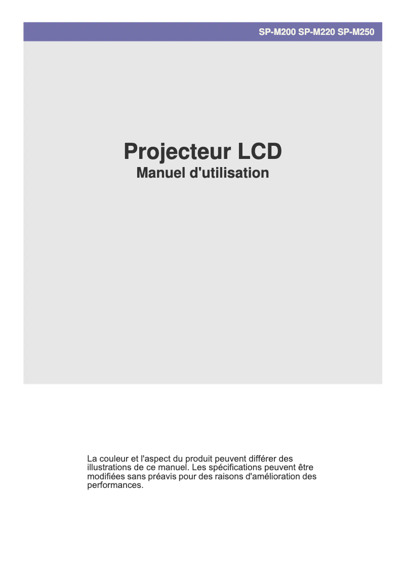 Página 1 del manual Manual de usuario Samsung SP-M200