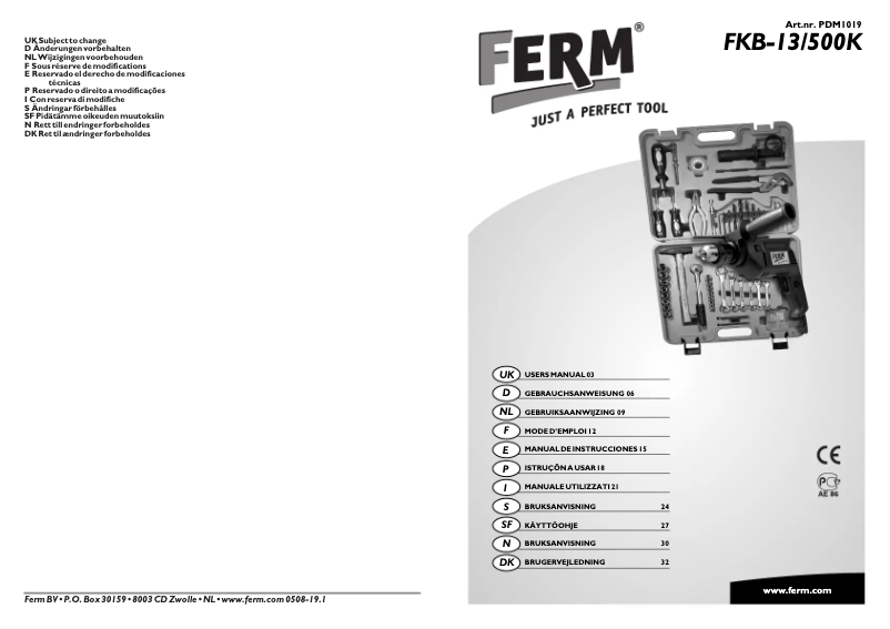 Página 1 del manual Manual de usuario Ferm PDM1019