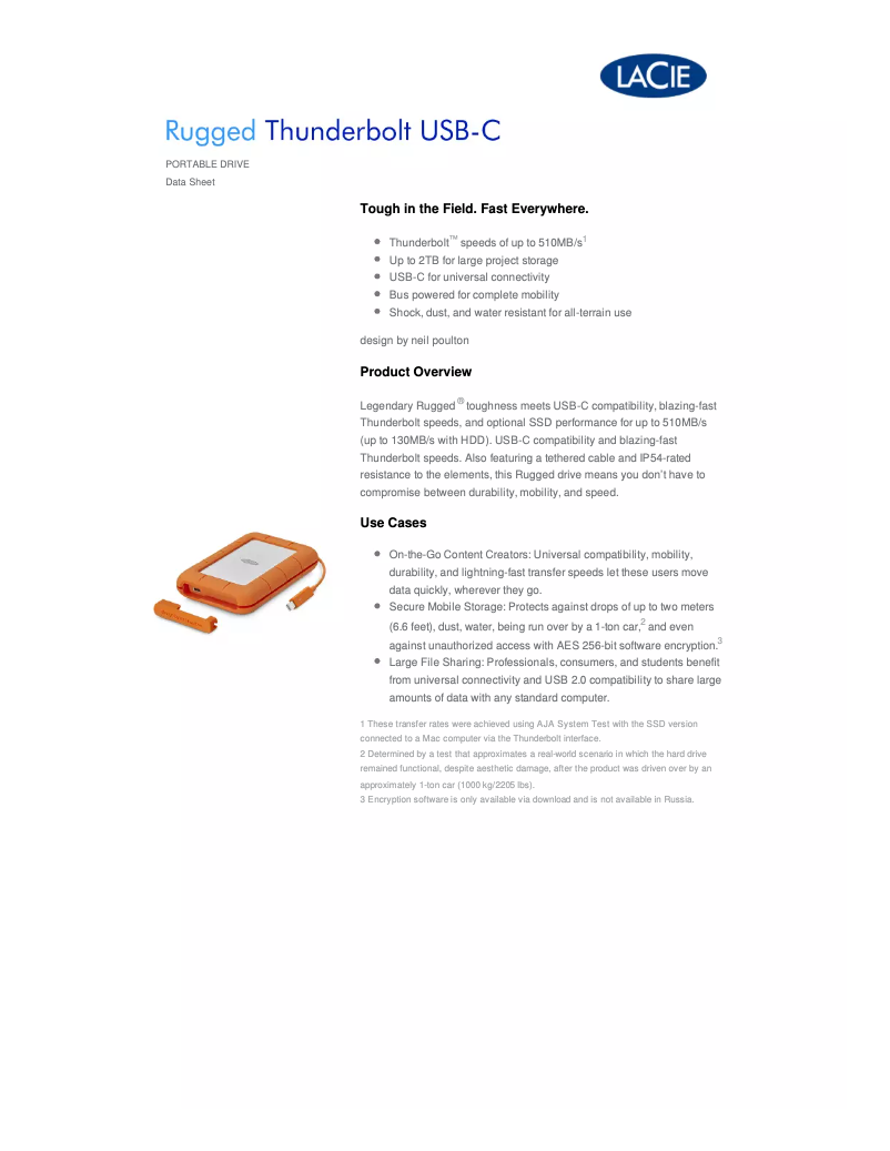 Imagen de la primera página del manual del dispositivo Rugged Thunderbolt USB-C