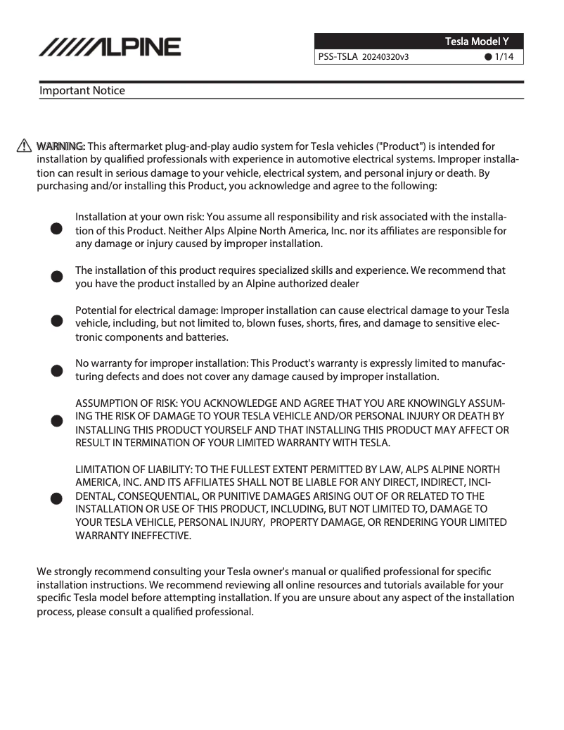 Imagen de la primera página del manual del dispositivo PSS-TSLA-22Y