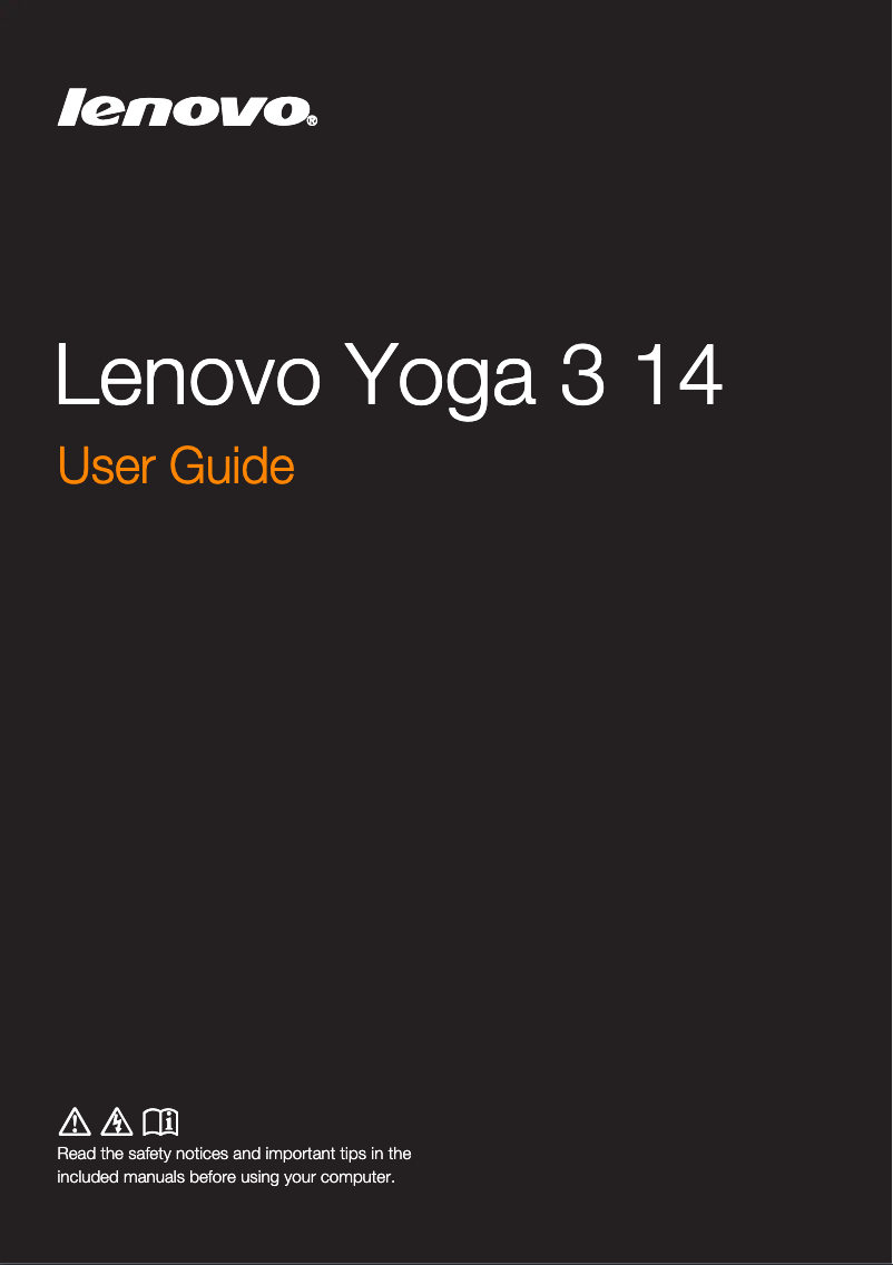 Imagen de la primera página del manual del dispositivo IdeaPad Yoga 3 14