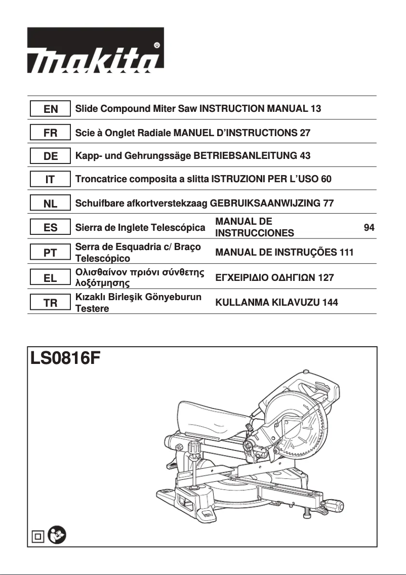 Página 1 del manual Manual de usuario Makita LS0816F