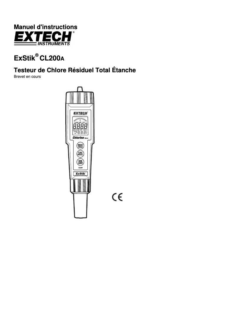 Imagen de la primera página del manual del dispositivo CL200