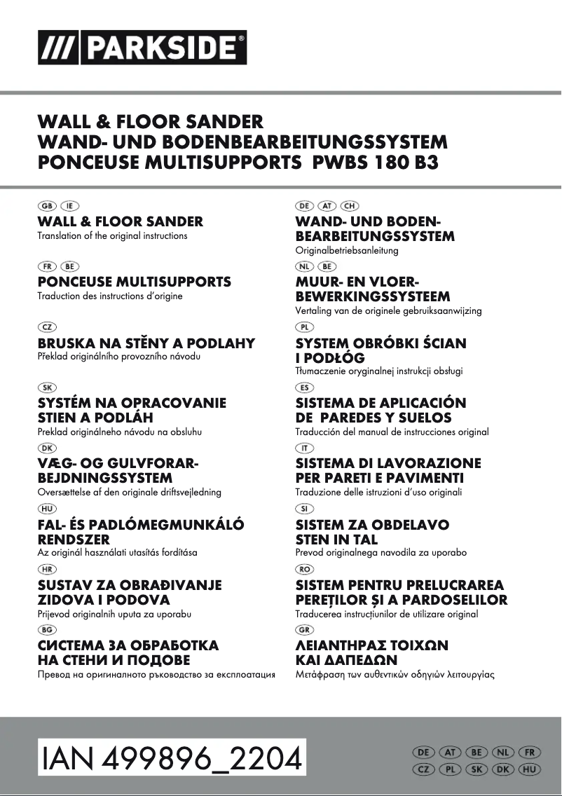 Página nº 1 - Manual de usuario Parkside PWBS 180 B3