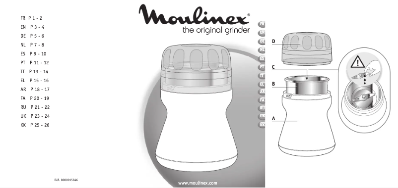 Página 1 del manual Manual de usuario Moulinex L'Original AR110510