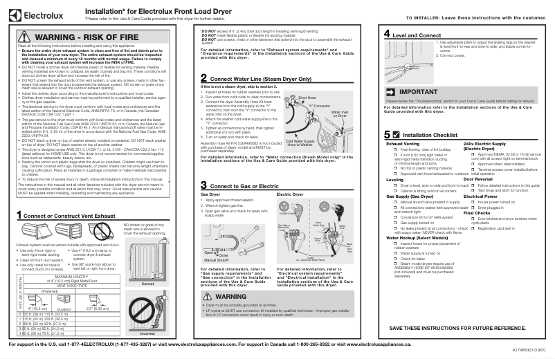 Imagen de la primera página del manual del dispositivo ELFE7637BW