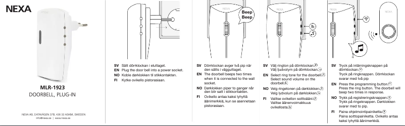 Página 1 del manual Guía de inicio rápido Nexa MLR-1923