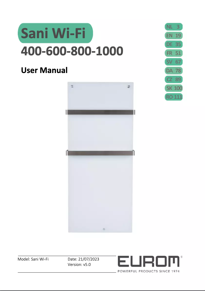 Página nº 1 - Manual de usuario Eurom Sani 1000