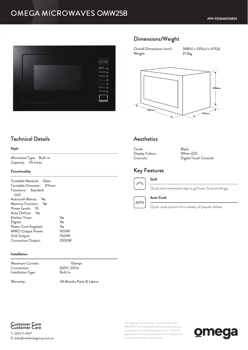 Imagen de la primera página del manual del dispositivo OMW25B