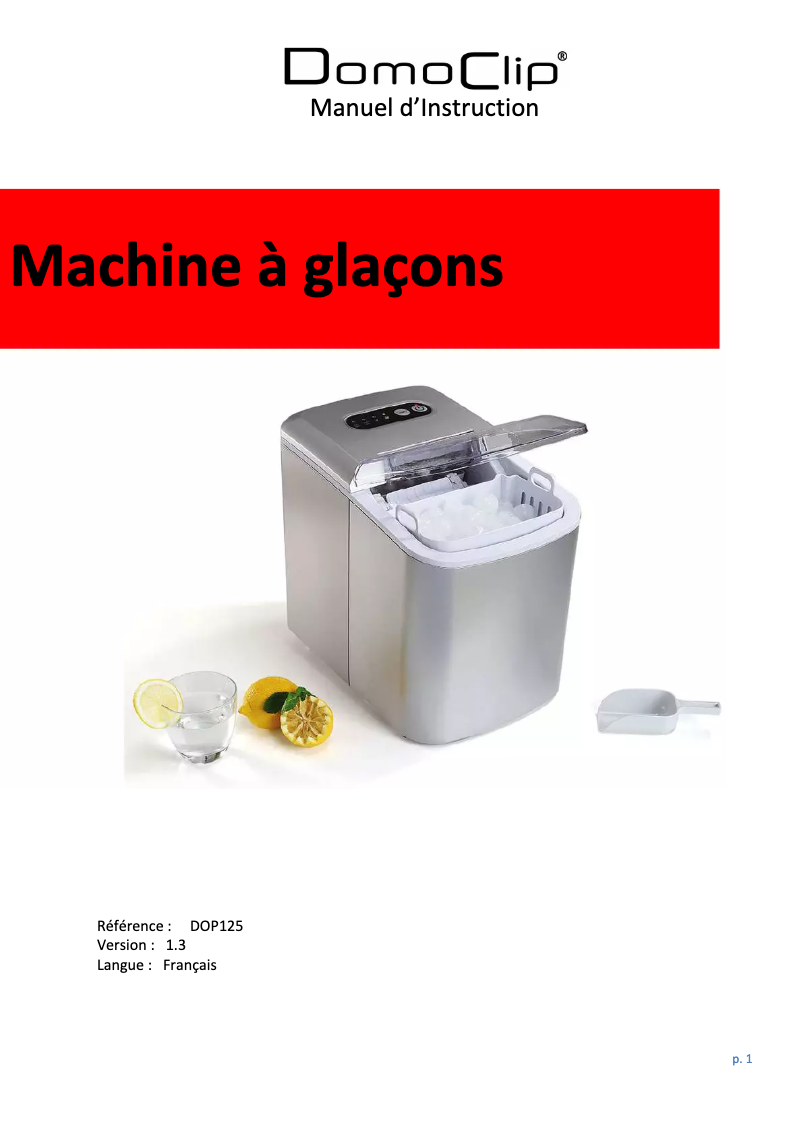 Página 1 del manual Manual de usuario Domoclip DOP125