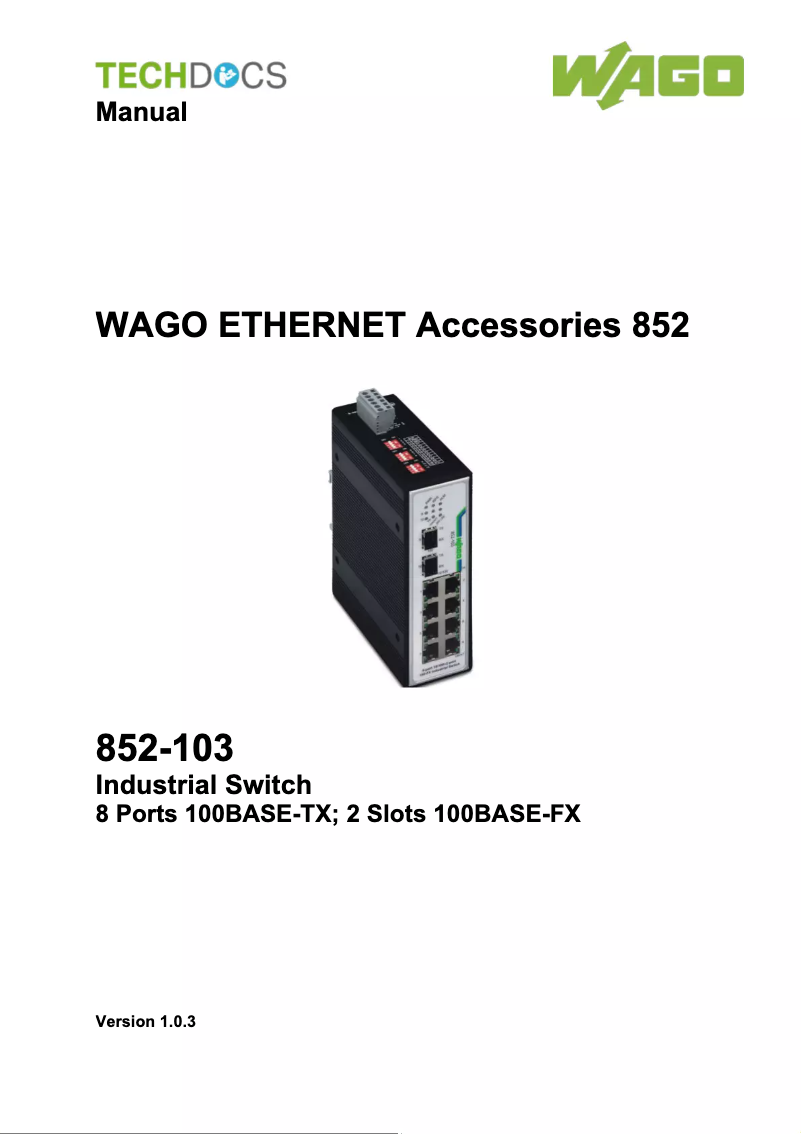 Página 1 del manual Manual de usuario Wago 852-103/040-000