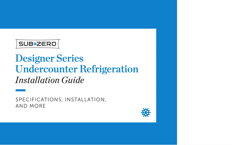 Página 1 del manual Guía de instalación Sub-Zero DEU2450RO