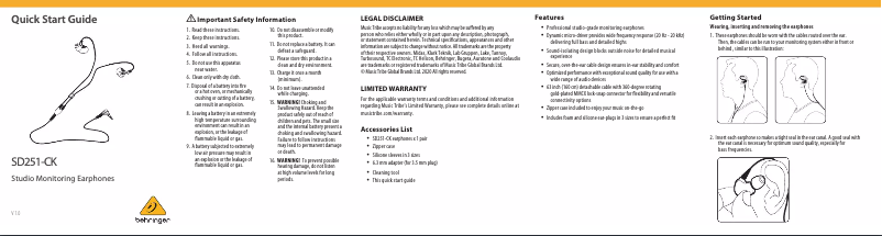 Imagen de la primera página del manual del dispositivo SD251-CK