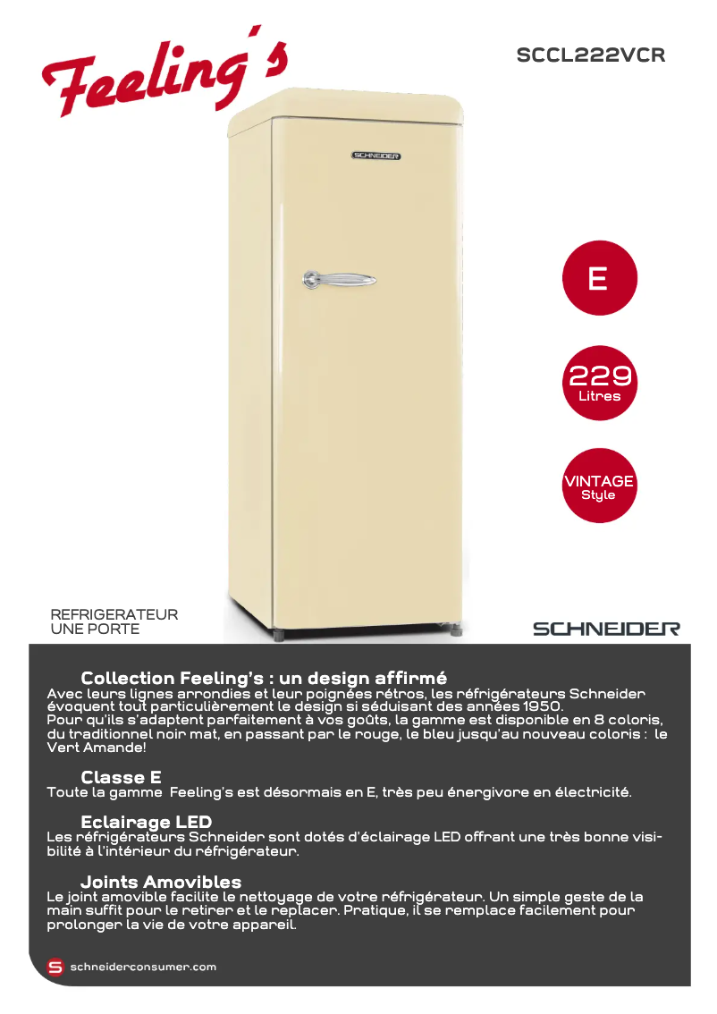 Página 1 del manual Ficha técnica Schneider SCCL222VCR