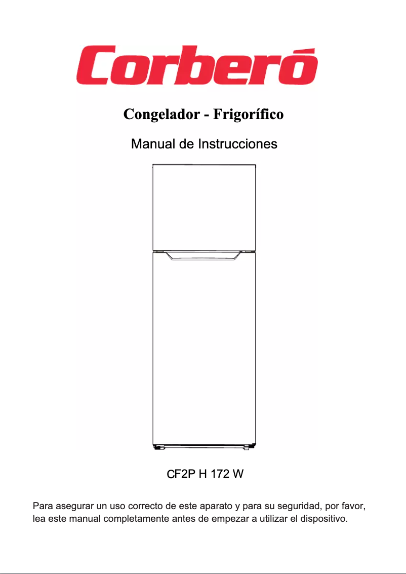 Página 1 del manual Manual de usuario Corbero CF2PH172W