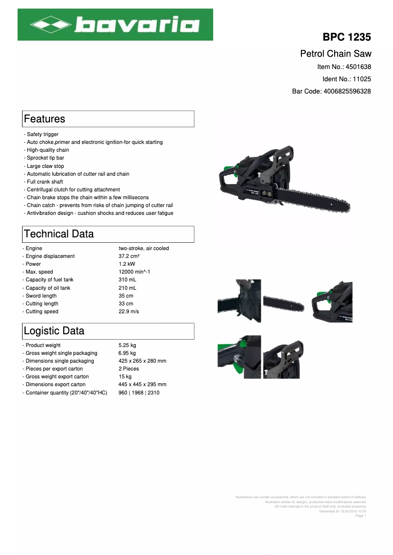 Imagen de la primera página del manual del dispositivo BPC 1235