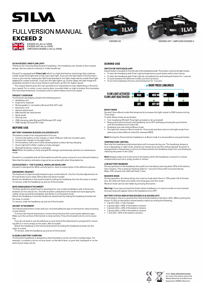 Página 1 del manual Manual de usuario Silva Schneider Exceed 2XT